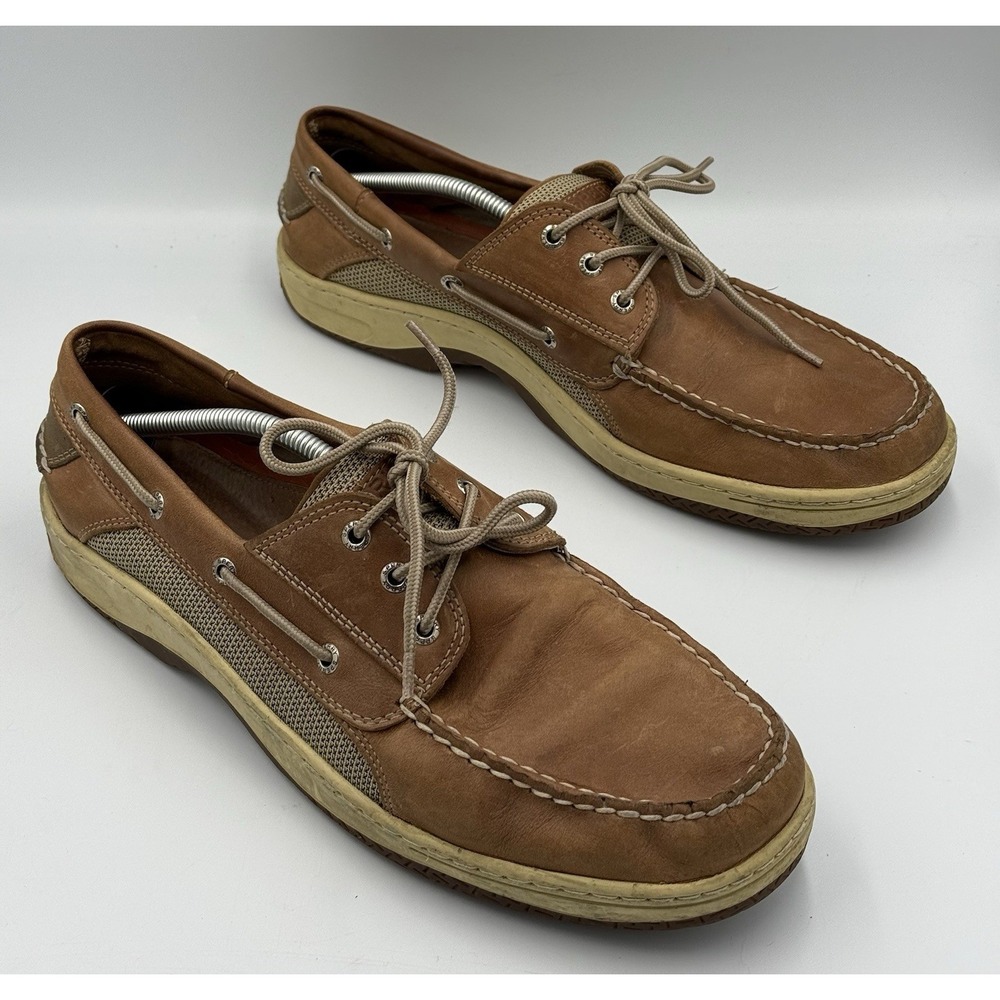 Sperry Top-Sider Men's Size 14 Brown Leather Boat Shoes Lace Up Casual Deck